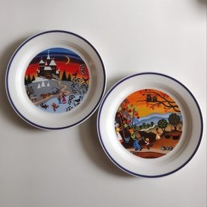 Gloria Porcelain Bavaria Bayreuth Decorative Small Wall Plates West Germany